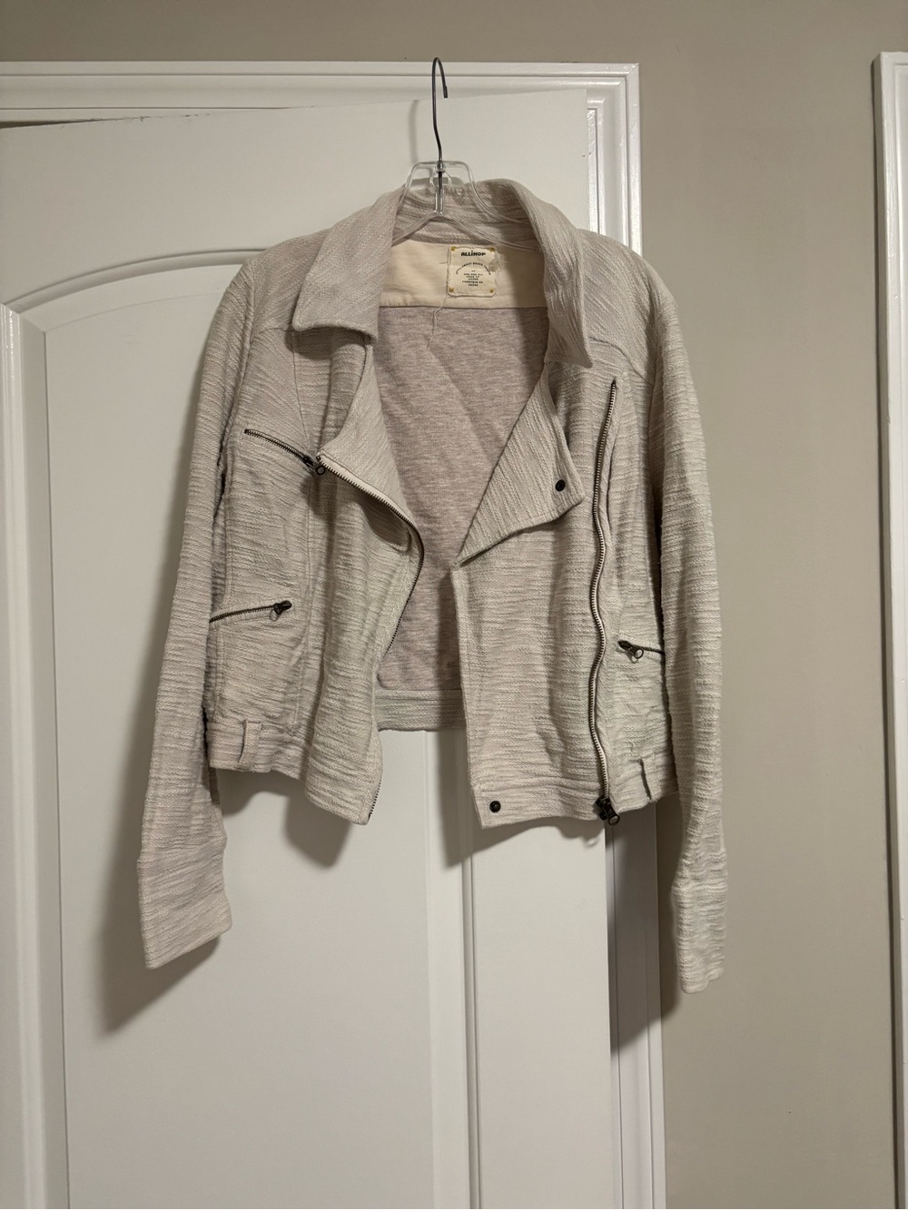 ANTHROPOLOGIE ALLIHOP, Grey Zip Up Jacket, Size Medium
